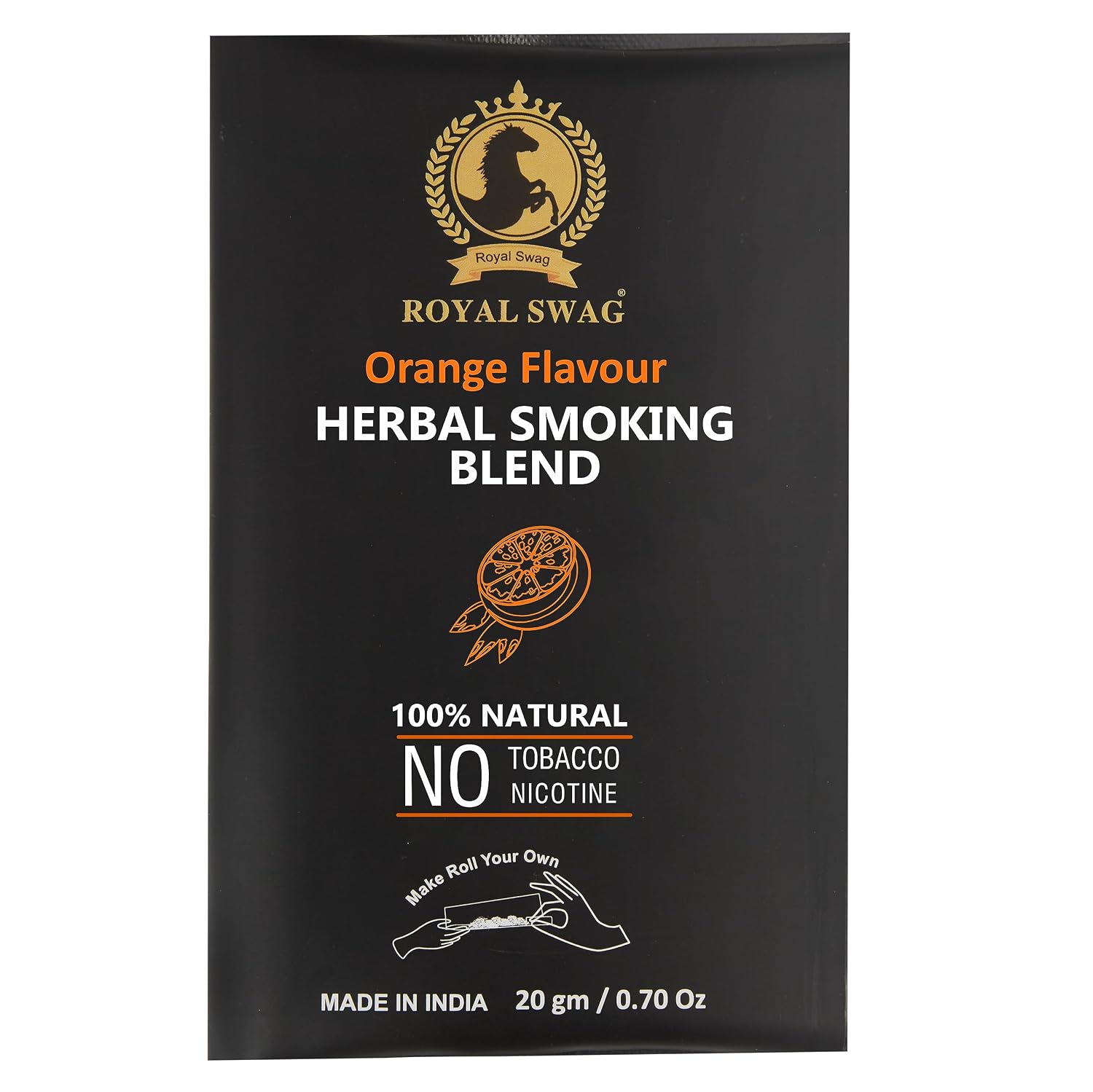 Royal Swag Herbal Smoking Mixture Orange Flavour - Tobacco Free (20g / 0.7 oz Pouch)