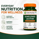 Pure Nutrition Sunflower Lecithin 1200mg, 60 Capsules | Brain & Wellness Support