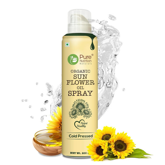 Pure Nutrition Sunflower Oil Cooking Spray - 200ml | 100% Pure & Edible | Healthy Cooking with 10X Less Oil | Ideal for Baking, Grilling & Frying | High Smoke Point | Light, Even Spray for Low-Calorie Meals & Heart Health