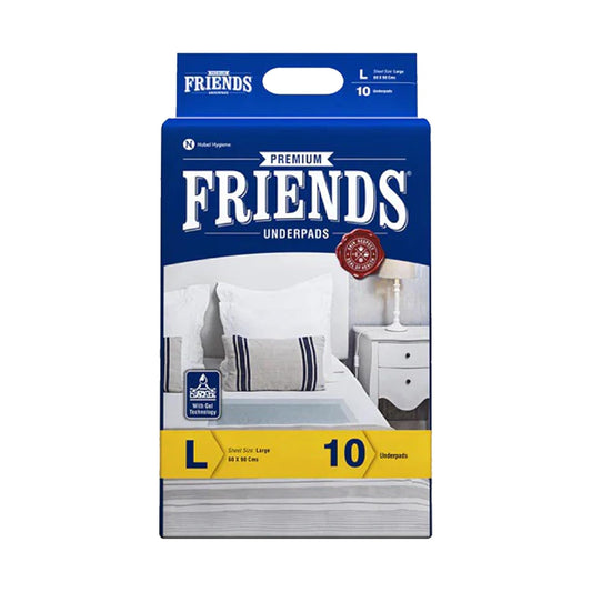Friends Premium Disposable Underpads,Soft & Super Absorbency Large - 60x90 cm - 10 Pads