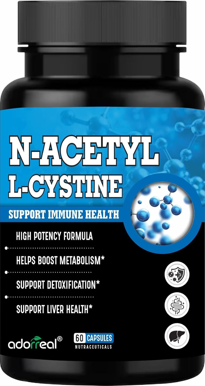 Adorreal N-Acetyl L-Cysteine (NAC) Capsules (60 Capsules) | Powerful Antioxidant, Glutathione Precursor, Respiratory & Liver Detox Support