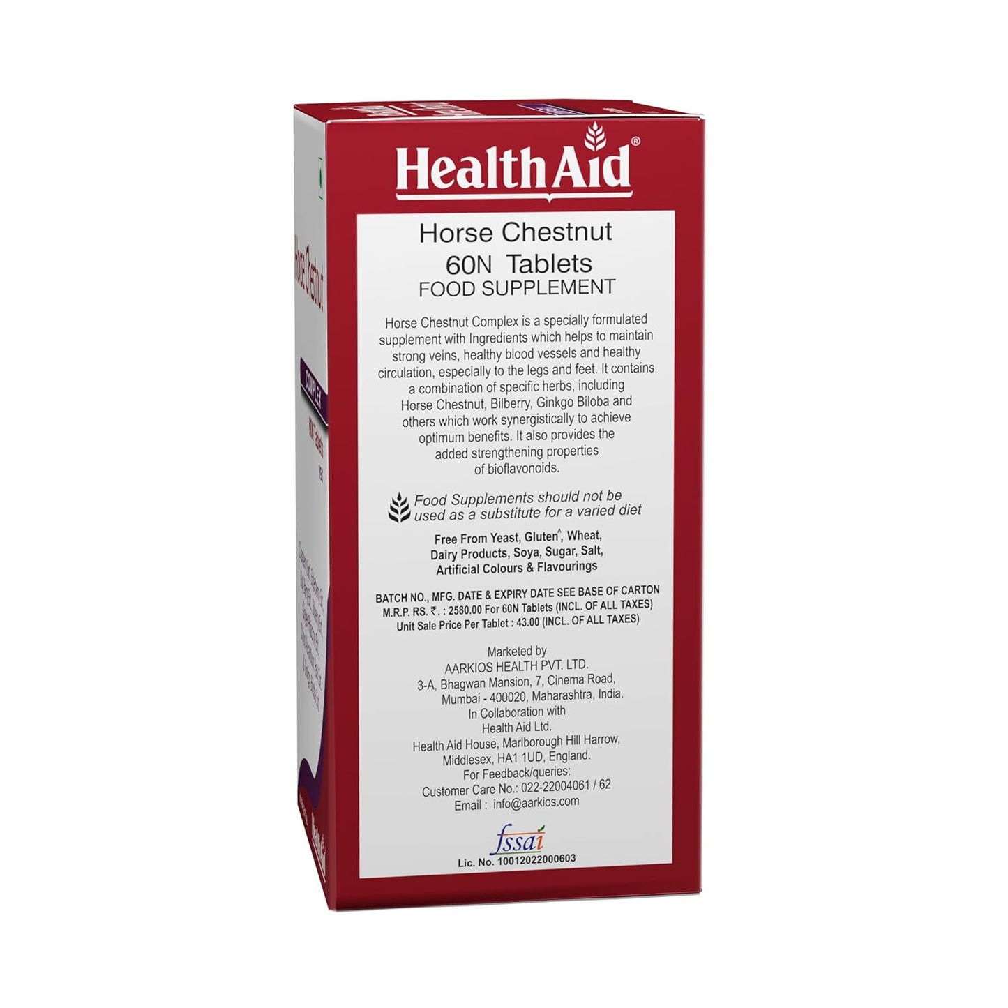 HealthAid Horse Chestnut Complex Tablets - 60 Tablet