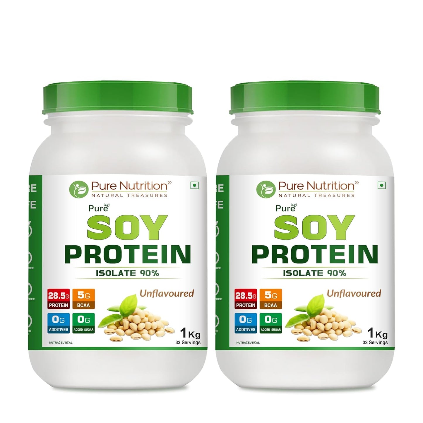 Pure Nutrition Soy Protein Isolate Powder  | 90% Isolate (27g Isolate per 30g Serving), Unflavoured | Supports Muscle Growth, Recovery & Weight Management | Ideal for Fitness, Overall Health & Vegan Diets
