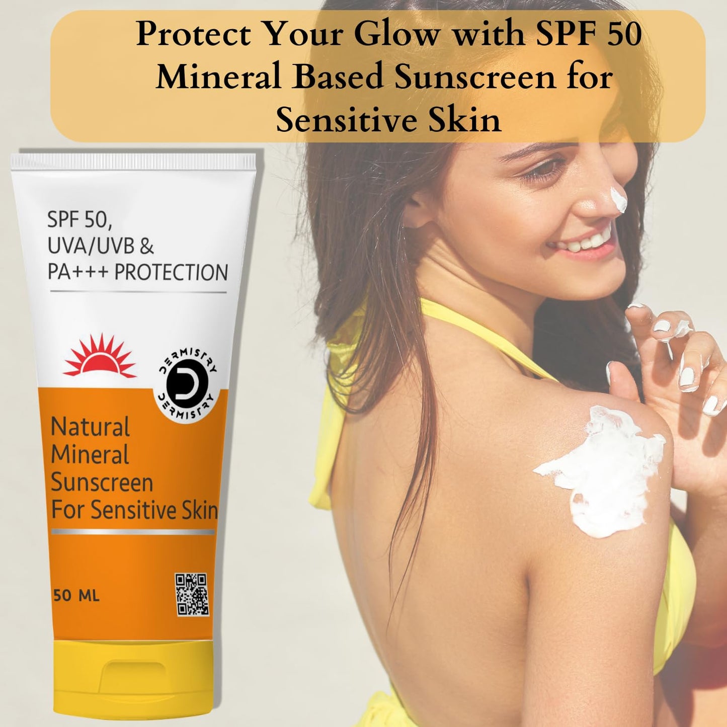 Dermistry Natural Mineral Based Sunscreen SPF-50 for Sensitive Skin