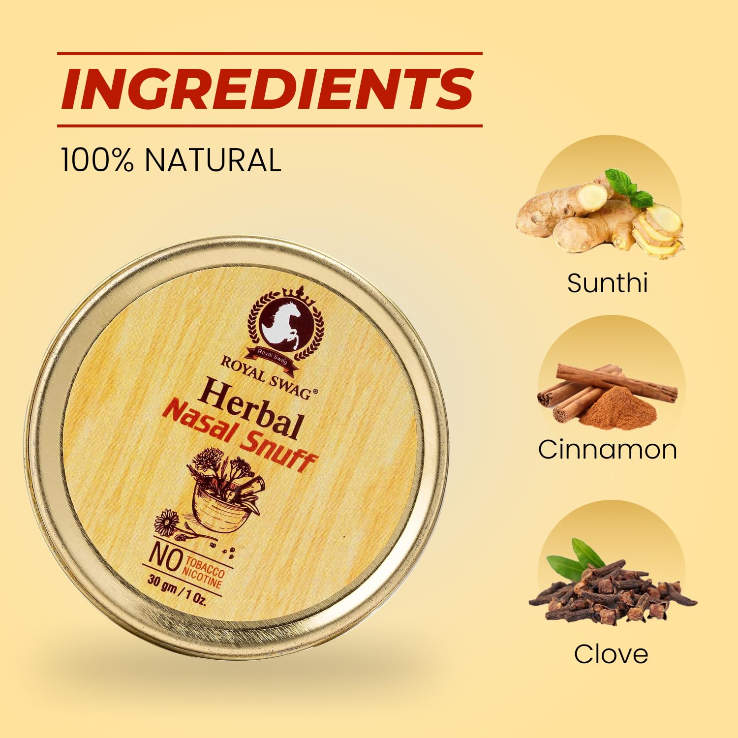 Royal Swag Herbal Nasal Snuff Powder - Tobacco & Nicotine Free (30g)