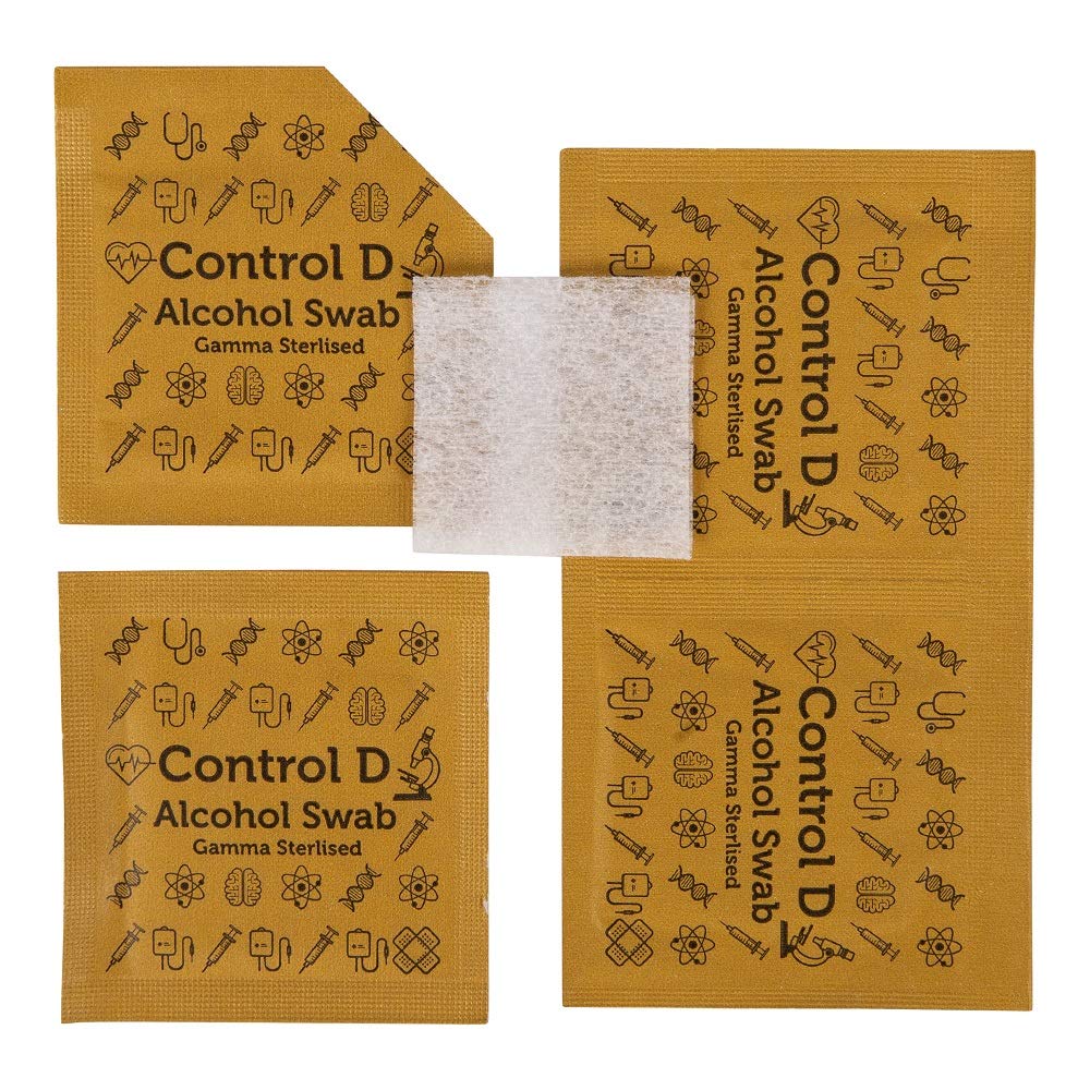 Control D Alcohol Swabs Antiseptic Prep Wipes Pads - 100 Sterile