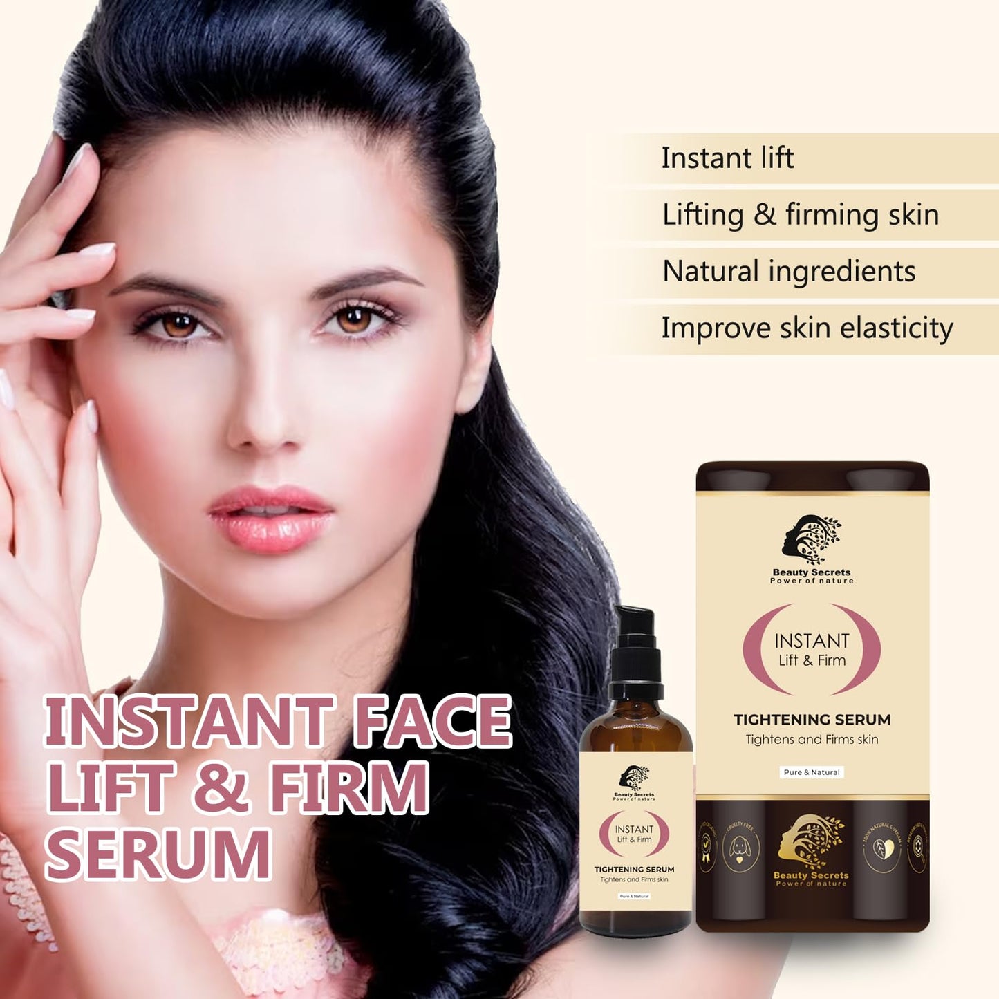 Beauty Secrets Instant Lift & Firm Tightening Serum - 30ml