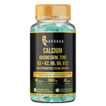 Anupurak Calcium Magnesium, Zinc D3+K2,B6,B9,B12 with Probiotics Tablet (90 Each)