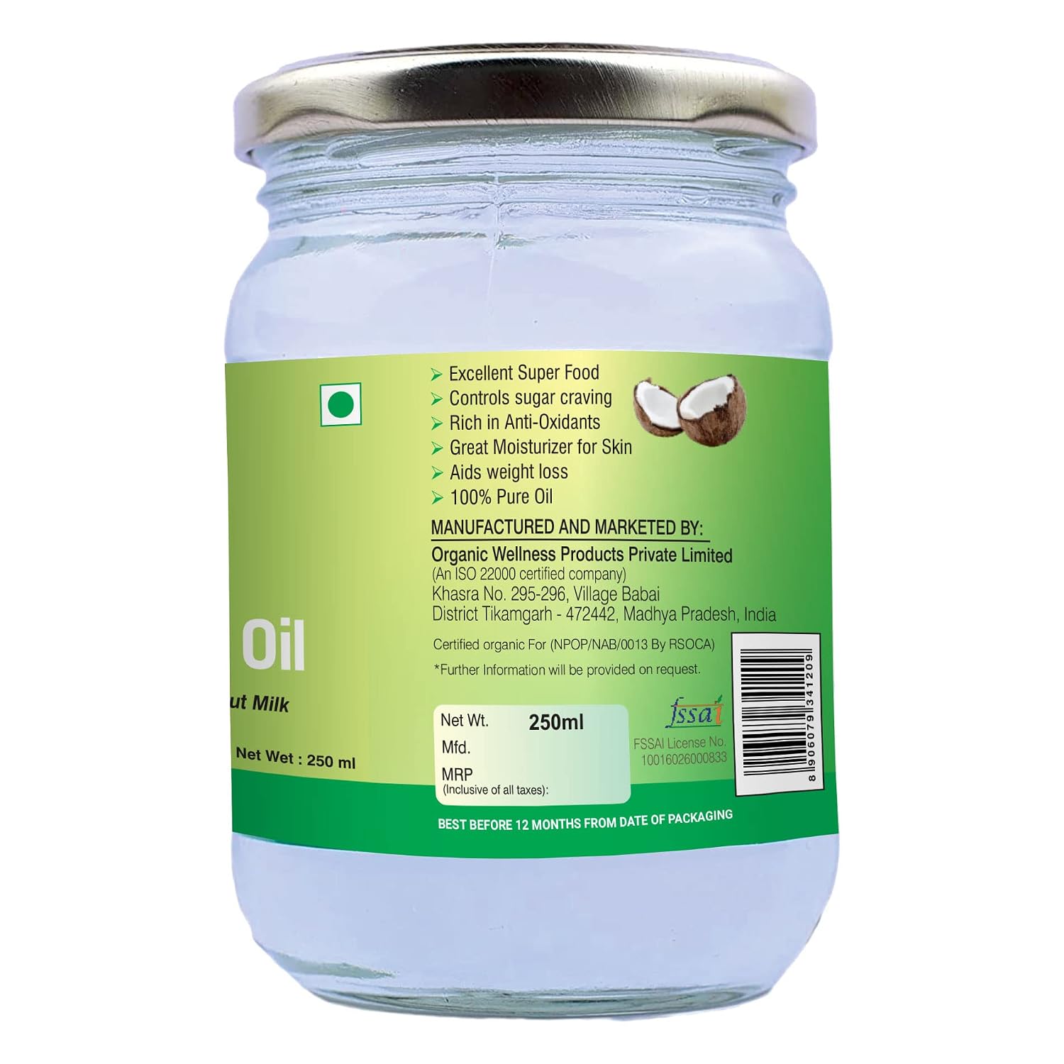 Organic Wellness Virgin Coconut Oil - 250ml