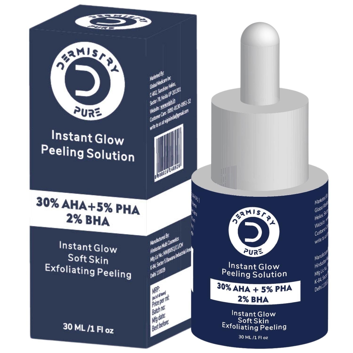 Dermistry 30% AHA 5% PHA 2% BHA Instant Glow Peeling Solution