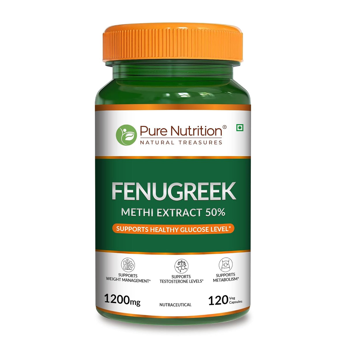 Pure Nutrition Fenugreek Extract 1200mg, 120 Capsules | Herbal Supplement for Digestive & Wellness Support