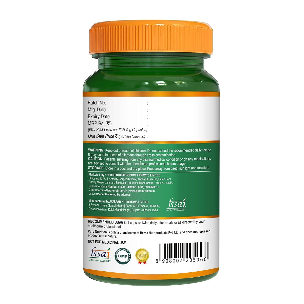 Pure Nutrition Digestive Enzyme 120 Capsules | Digestive Health & Nutrient Absorption Support