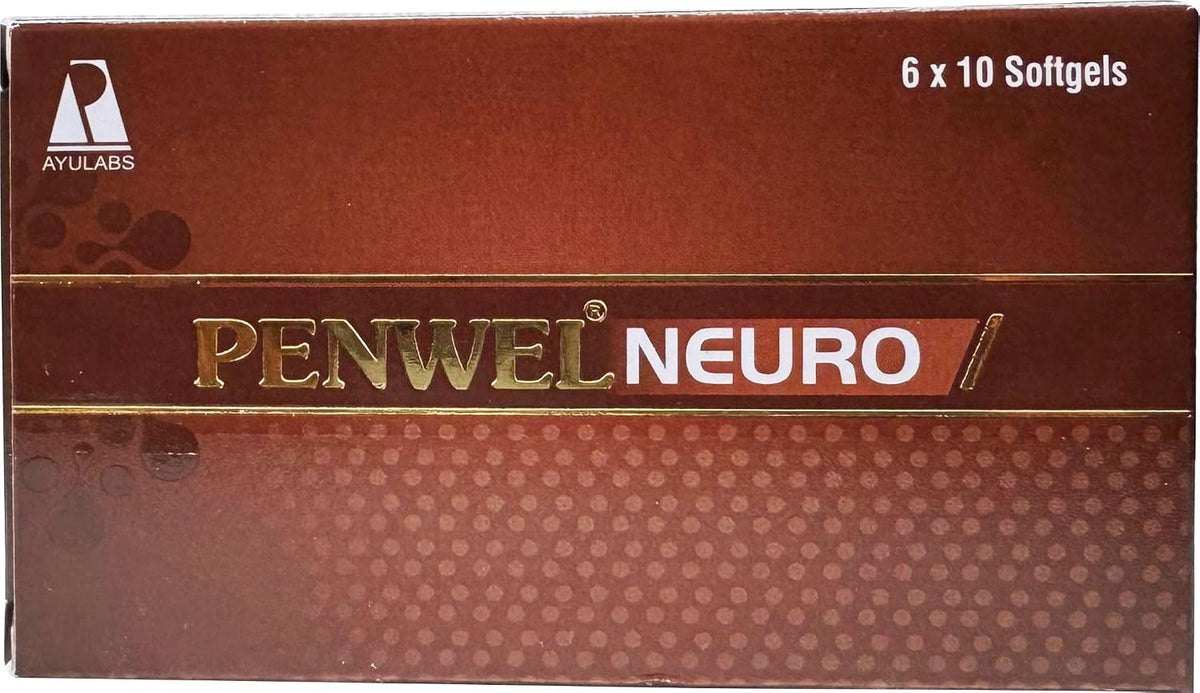 Ayulabs Penwel Neuro Softgel | Comprehensive Neurological & Nerve Health Support | Pack of 60 Softgels