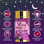 Vitaminnica Vita Nap Melatonin Sleeping Pills – Supports Restful Sleep, Fall Asleep Faster & Promotes Relaxation – Stress & Occasional Sleeplessness Support – 60 Veg Capsules