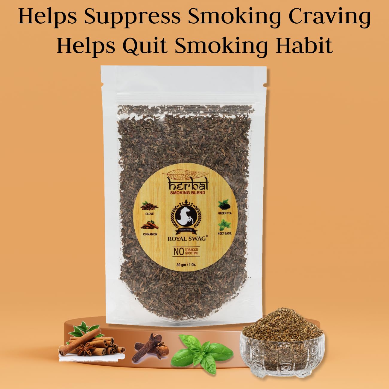 Royal Swag Herbal Smoking Mixture - Tobacco Free (30g - Pack of 10)