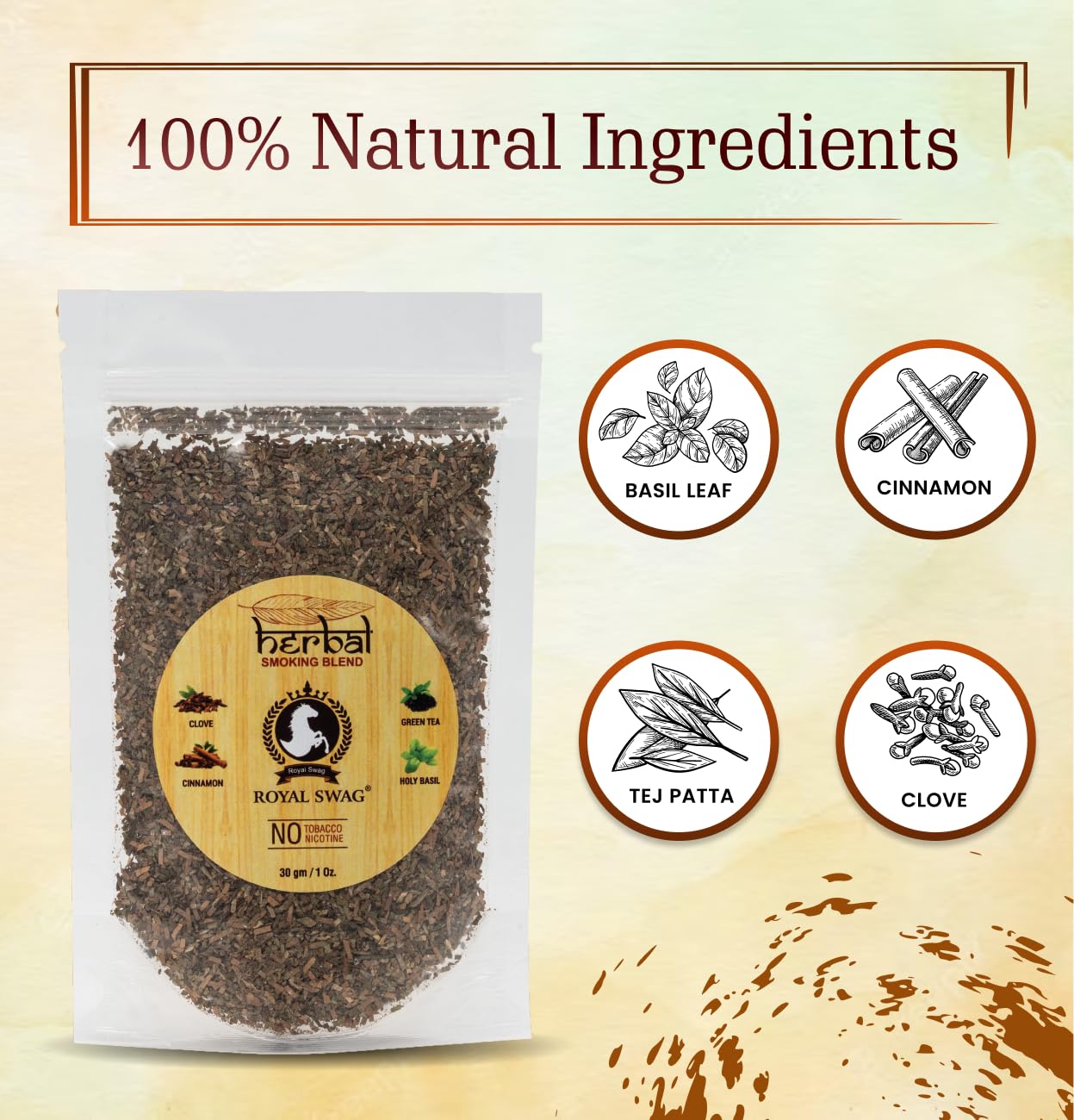 Royal Swag Herbal Smoking Mixture - Tobacco Free (30g - Pack of 10)
