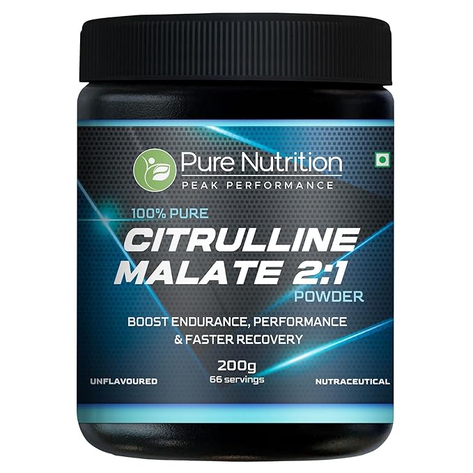 Pure Nutrition L-Citrulline Malate 2:1 Powder | 100% Pure & Unflavoured | Boosts Stamina, Enhances Performance, Speeds Muscle Recovery & Reduces Fatigue | Ideal Pre-Workout for Men & Women