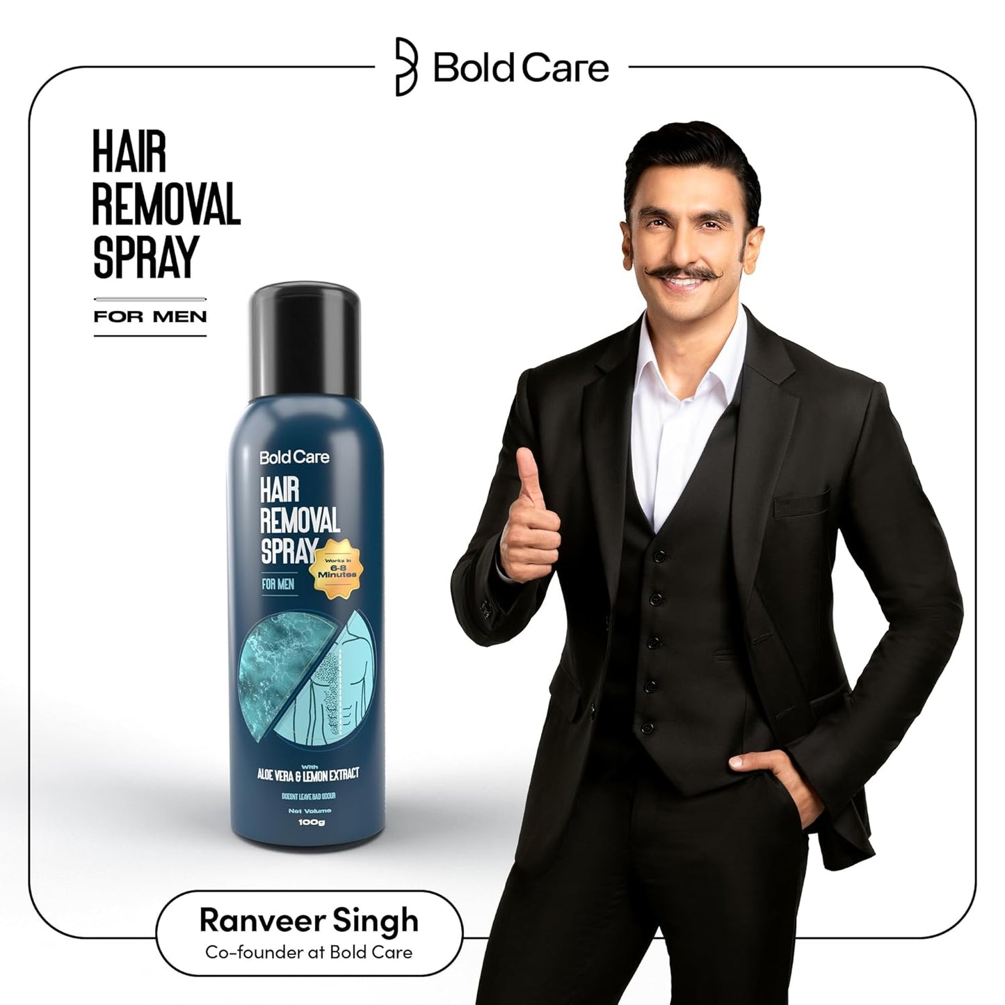 Bold Care Hair Removal Spray for men - 100gm