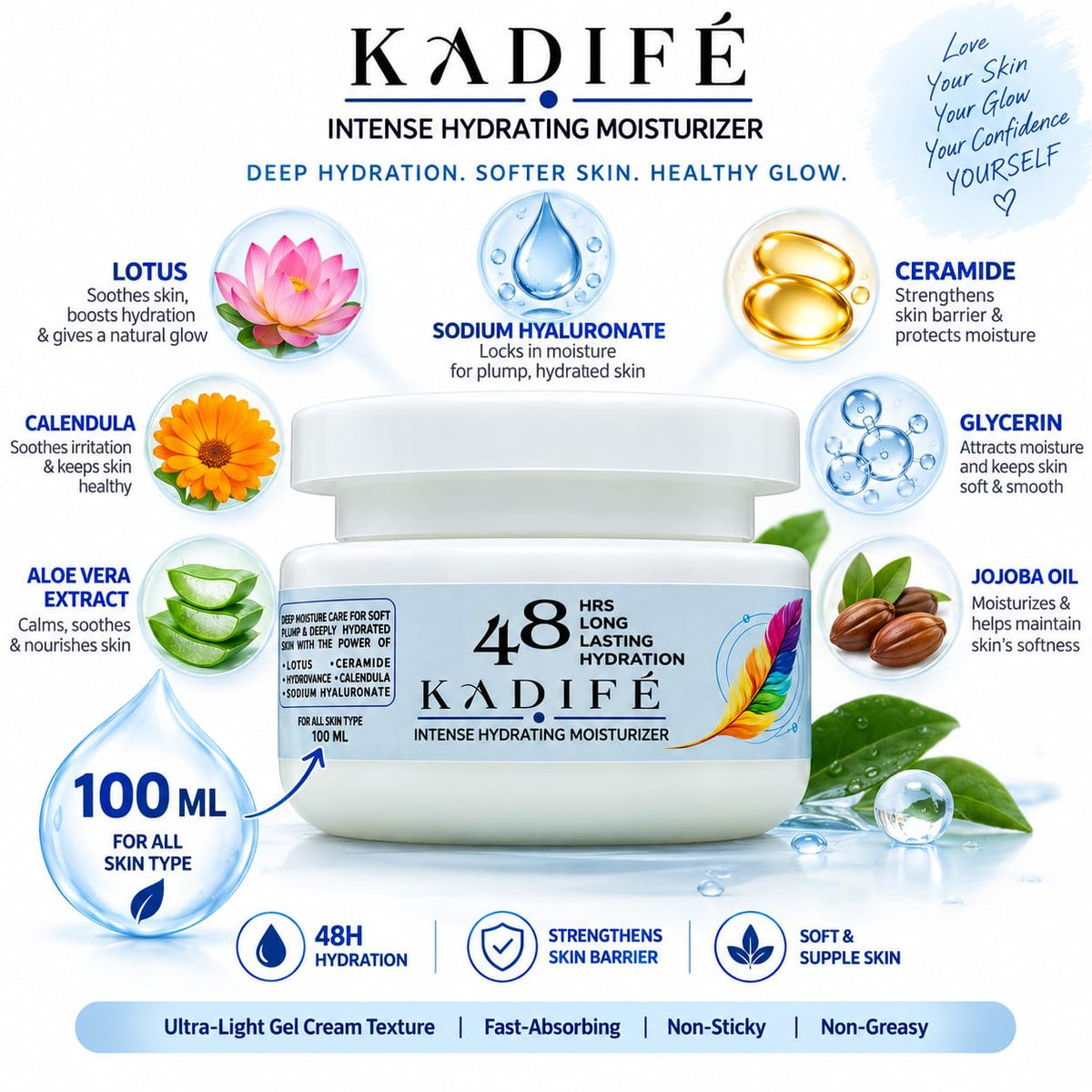 Kadife Intense Hydrating Moisturizer Cream (50ml)