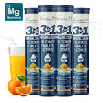 Vitaminnica Magnesium 3-in-1 Effervescent Tablets - Orange Muscle & Rest Support (4-Pack, 60 Count)