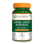 Pure Nutrition Alpha Lipoic Acid (ALA) Capsules 300mg - 120 Veg Capsules with Vitamin E | Powerful Antioxidant for Nerve & Heart Health | Supports Healthy Blood Sugar, Energy Metabolism & Cellular Protection