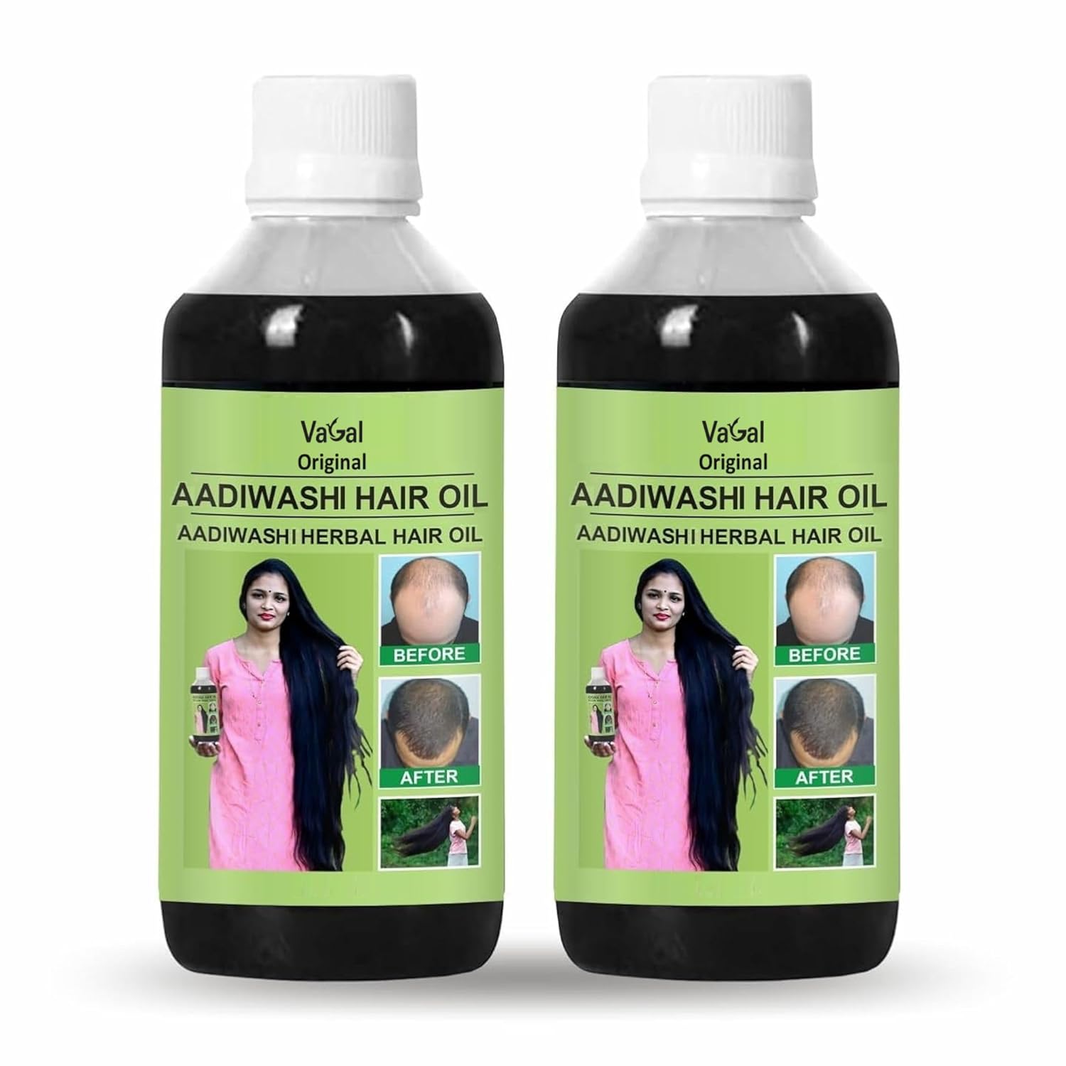 Original AADIWASHI Herbal Hair Oil 250ML - Traditional Help Hair Fall & Dandruff Control - Nourishing Herbal Formula for Optimal Hair Health Suitable for All Hair Types (125 ML PACK OF 2)
