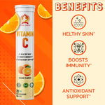 Royal Swag Vitamin C Effervescent Tablets Orange Flavour - Immunity & Skin (20 Count)