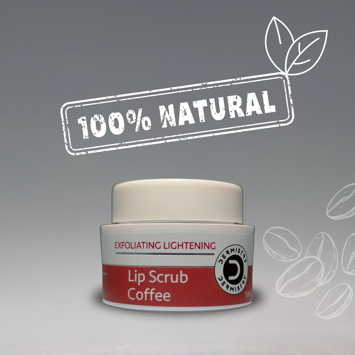Dermistry Coffee Lip Scrub for Pigmentation Lightening Dark Lips - 15ml