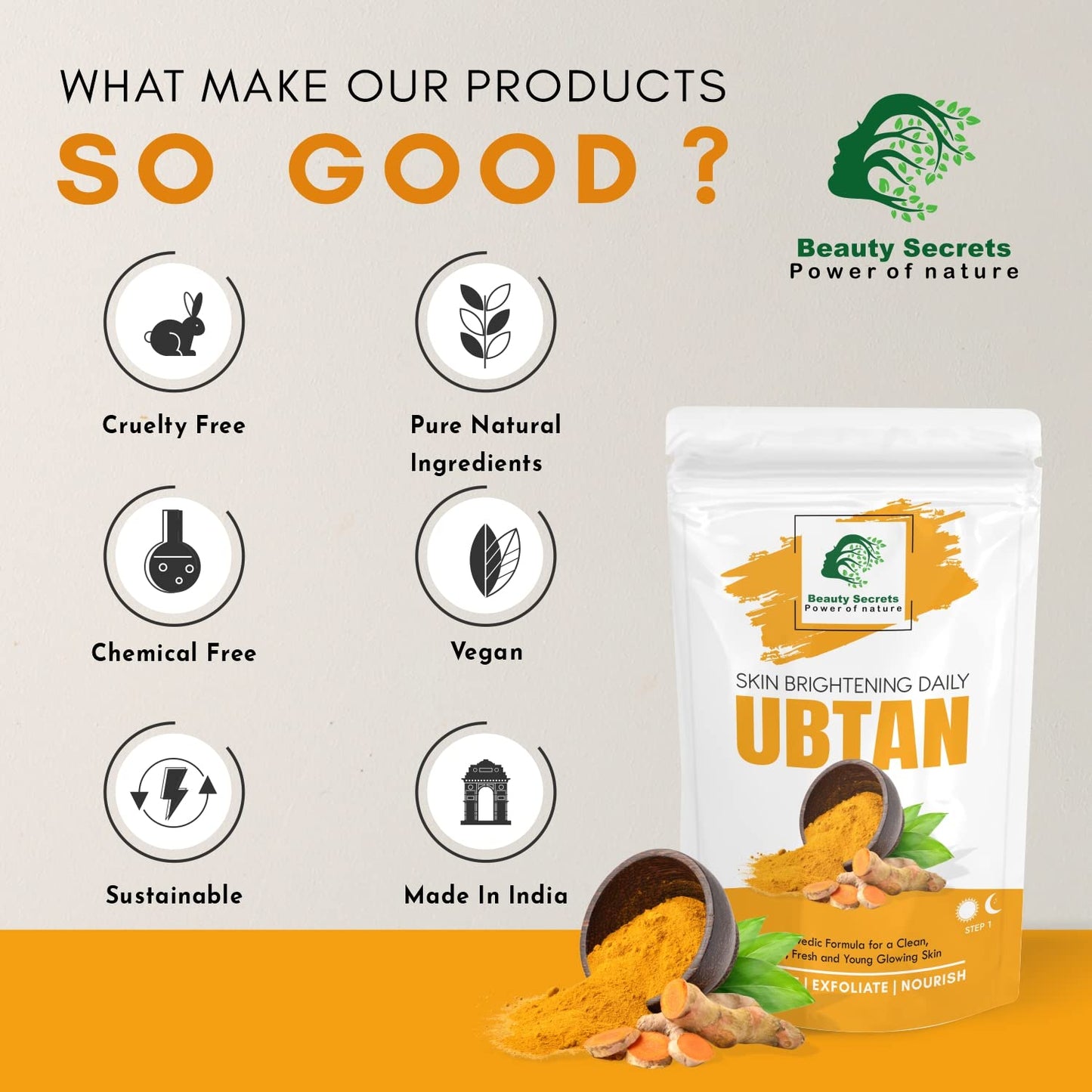 Beauty Secrets Skin Brightening Daily Ubtan Powder - 100gm
