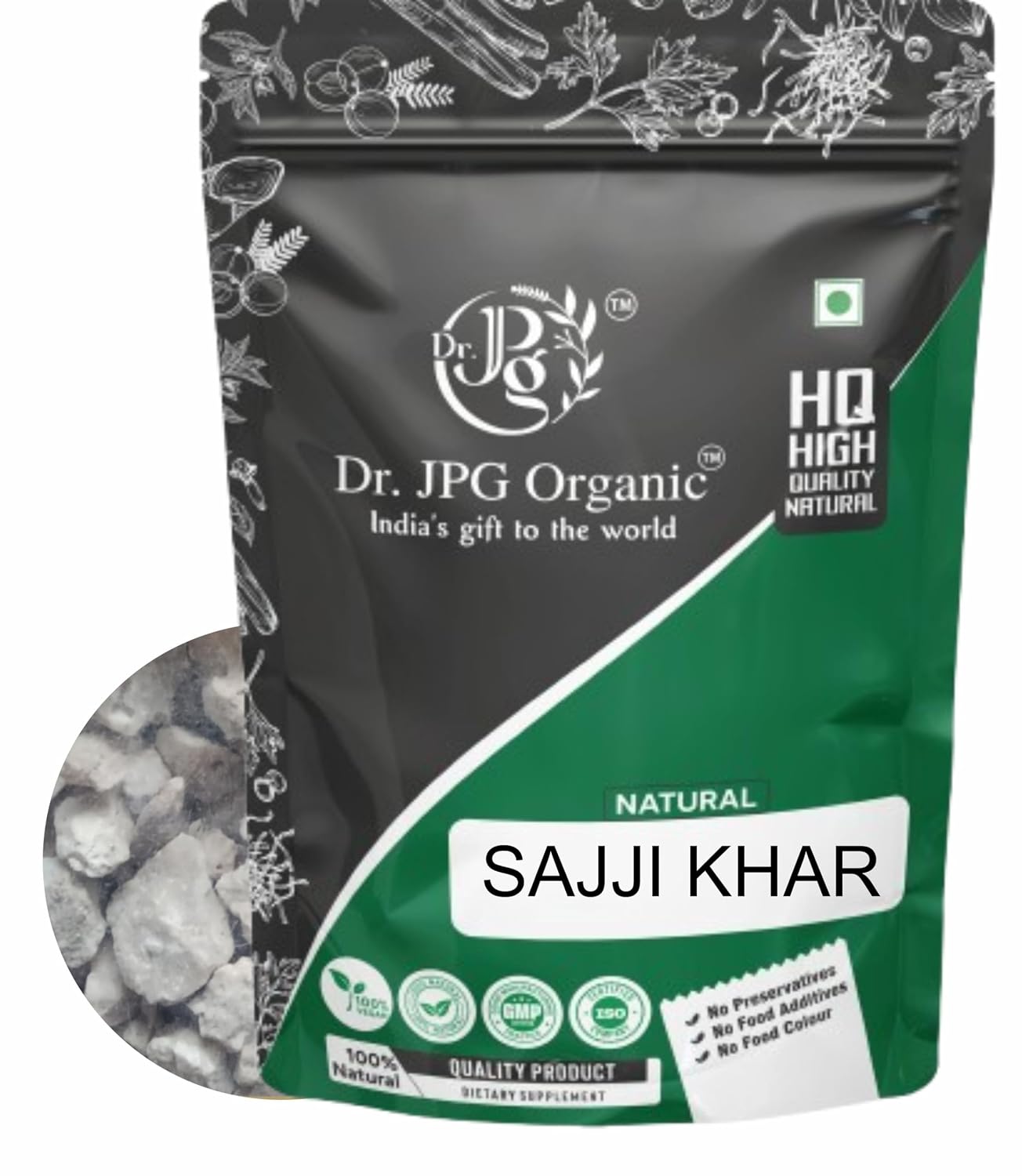 DR. JPG Organic Natural Sajji Khar / Papad Khar (200g) | Pure Alkaline Salt Powder | ISO & GMP Certified