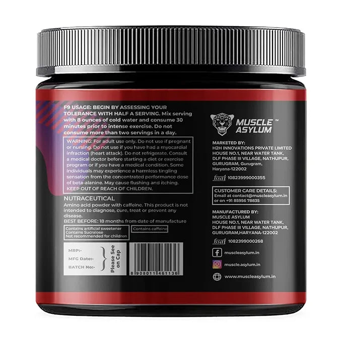 Muscle Asylum F9 Series Pre-Workout Powder