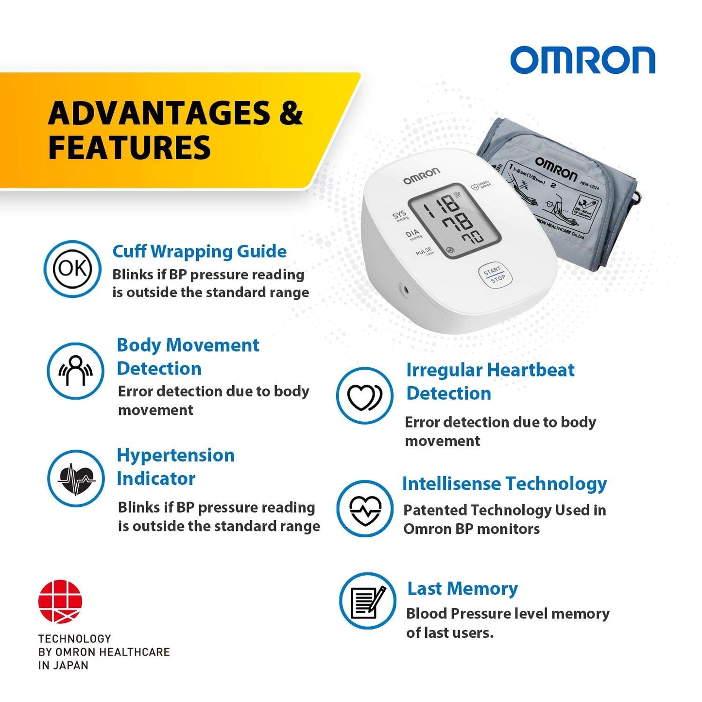 Omron HEM 7121J Blood Pressure Monitor (White)