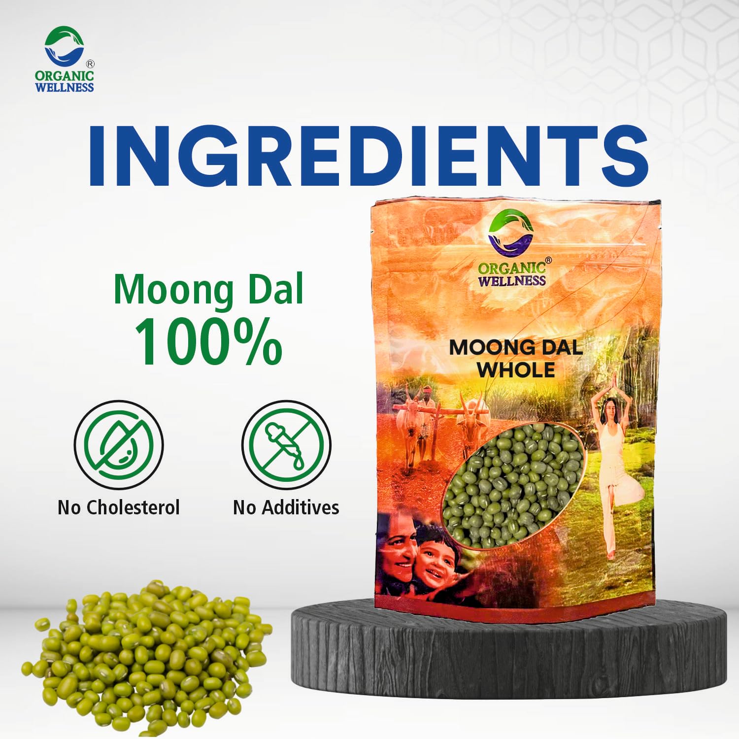 Organic Wellness Moong Dal Whole - 450 grams