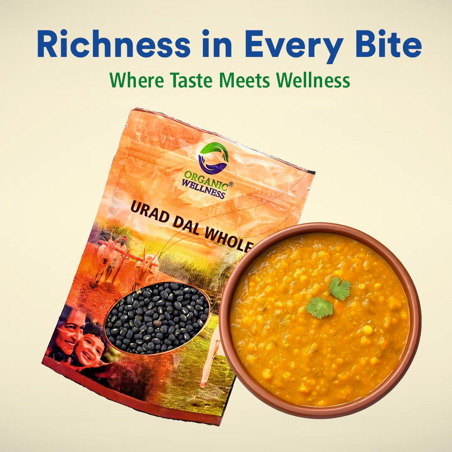Organic Wellness Urad Dal Whole - 450 grams