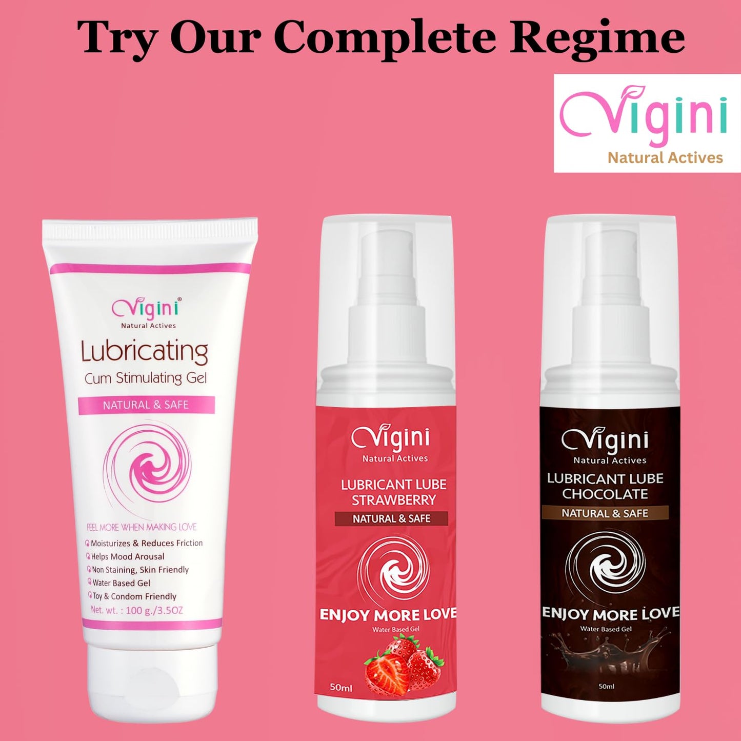 Vigini Lubricant Lube Water Based Gel Natural & Safe Enjoy - 50ml