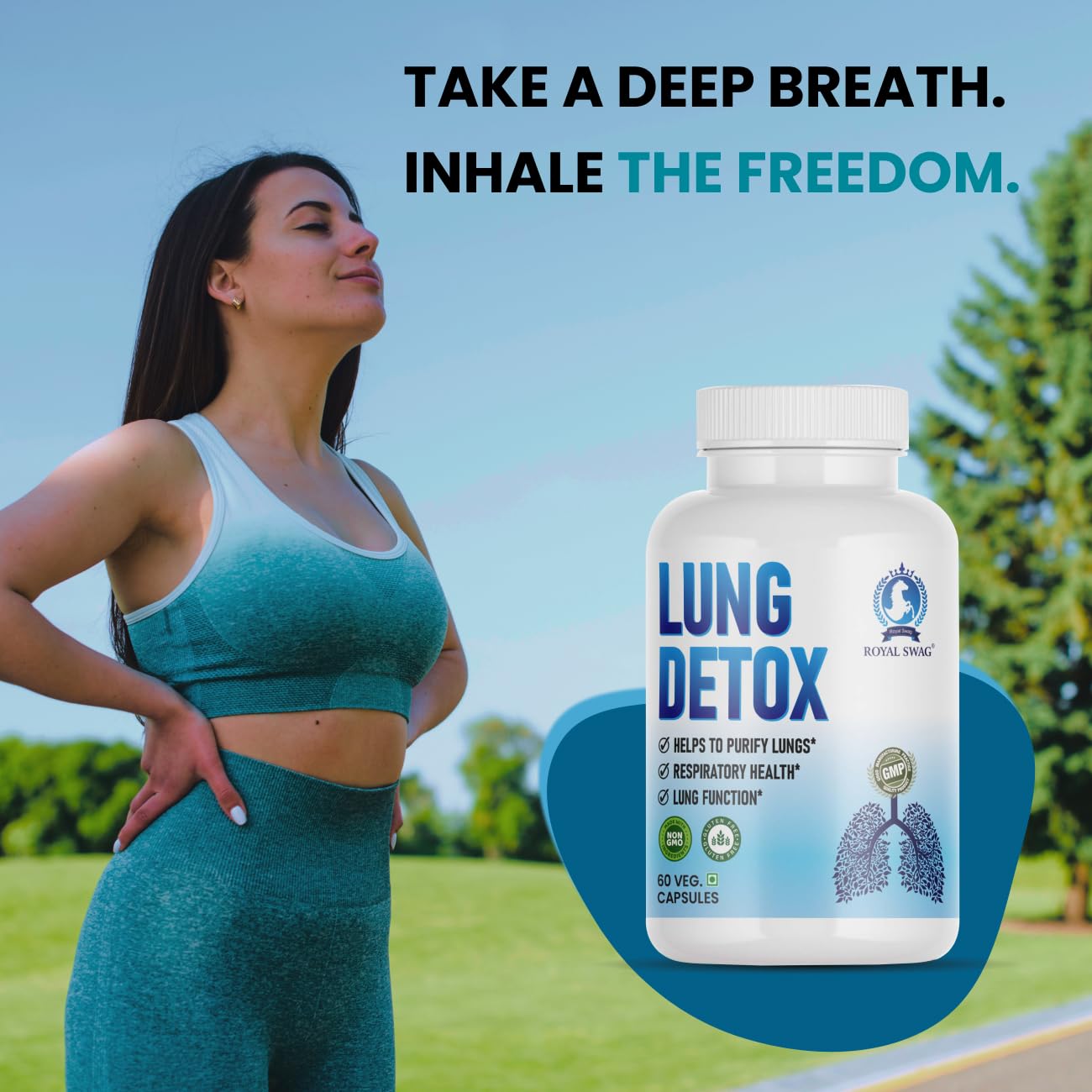 Royal Swag Lung Detox Capsules - Natural Tar Cleanse for Smokers & Non-Smokers (60 Count)
