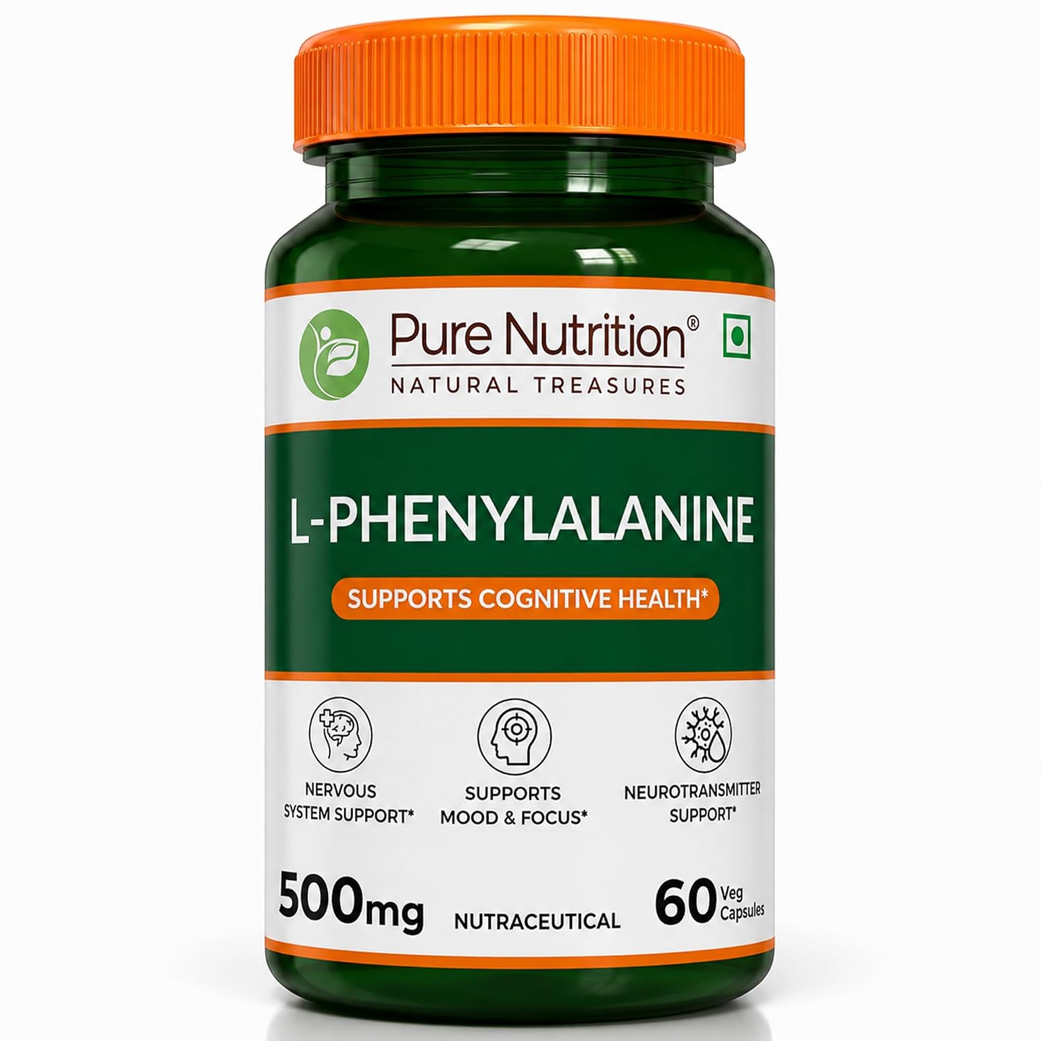 Pure Nutrition L-Phenylalanine 60 Capsules | Amino Acid Supplement for Energy & Wellness Support