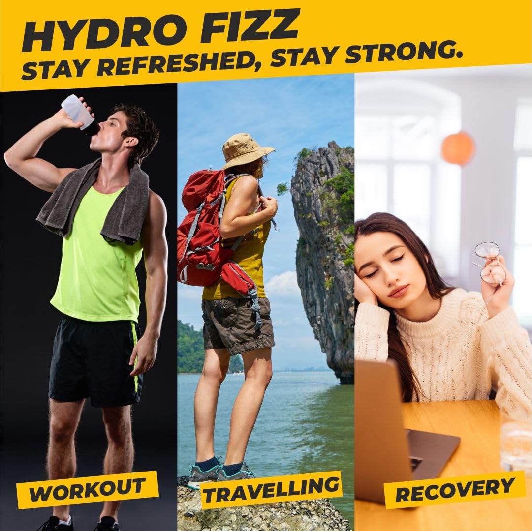 Vitaminnica Hydro Fizz Electrolyte Effervescent Tablets - Orange Hydration Drink (2-Pack, 40 Count)