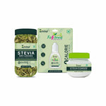 Zindagi Stevia Dry Leaves (35 g), Stevia Natural Powder (50 g) & FosStevia Stevia Liquid (10 ml) | 100% Natural Zero-Calorie Sugar-Free Sweetener Triple Combo Pack