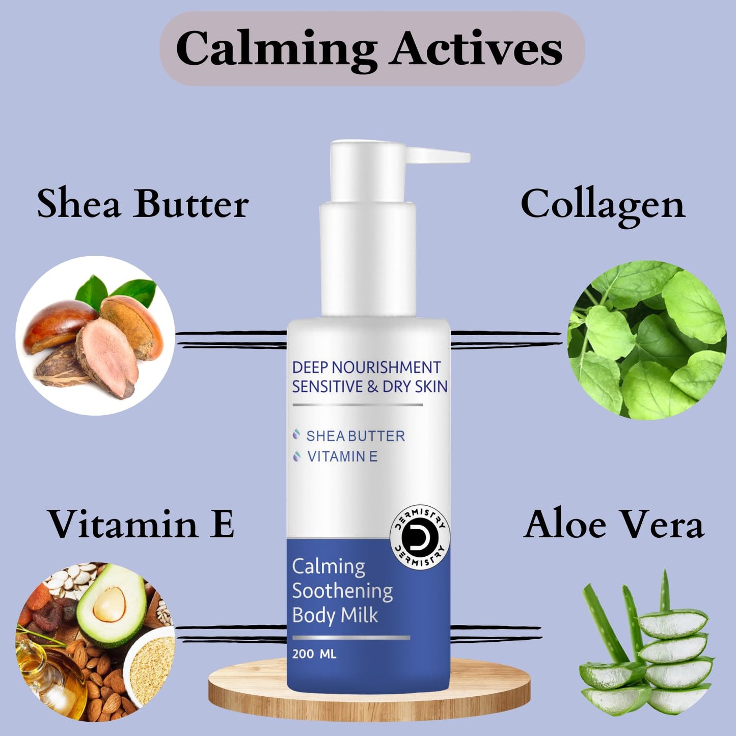 Dermistry Sensitive & Dry Skin Calming Soothening Body Milk Lotion