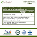 Pure Nutrition Organic Spirulina 100g | Superfood Powder | Plant-Based Protein & Wellness Support