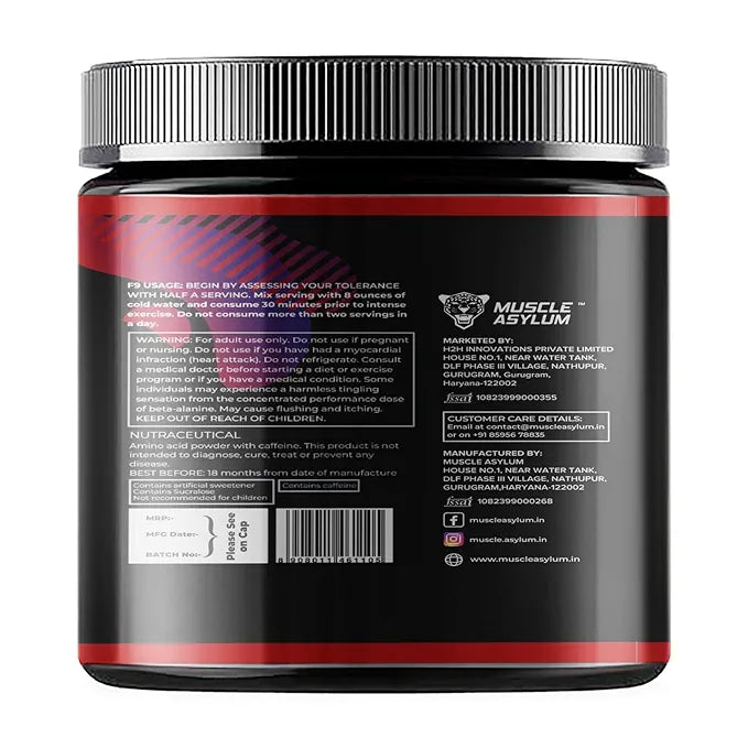 Muscle Asylum F9 Pre-Workout Cola