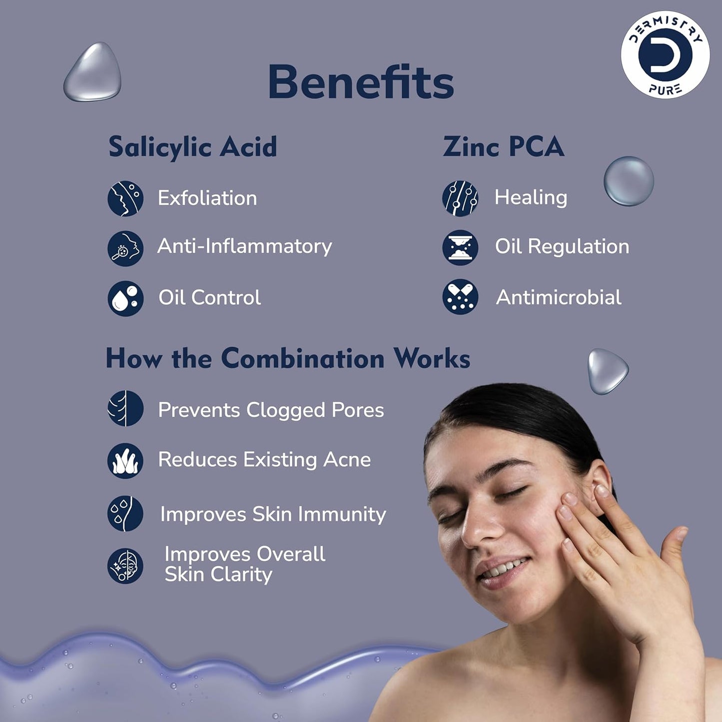 Dermistry Pure 2% Salicyclic Acid 2% Zinc PCA Acne Face Serum
