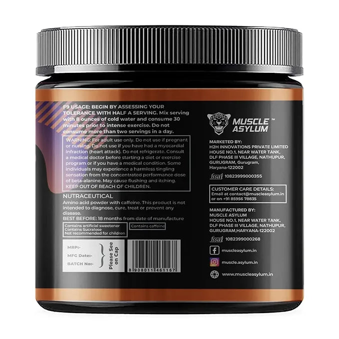 Muscle Asylum F9 Pre-Workout Orange