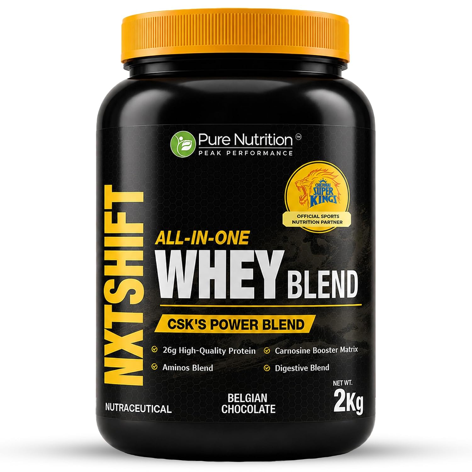Pure Nutrition Whey Protein Chocolate 2kg Jar | High Protein Supplement for Muscle Support