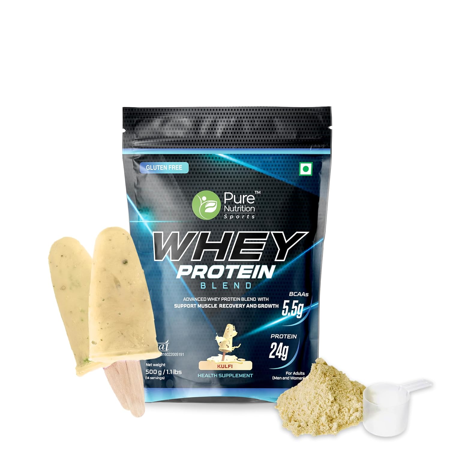 Pure Nutrition Whey Protein Kulfi – 500g | High Protein Supplement | Muscle Recovery Support