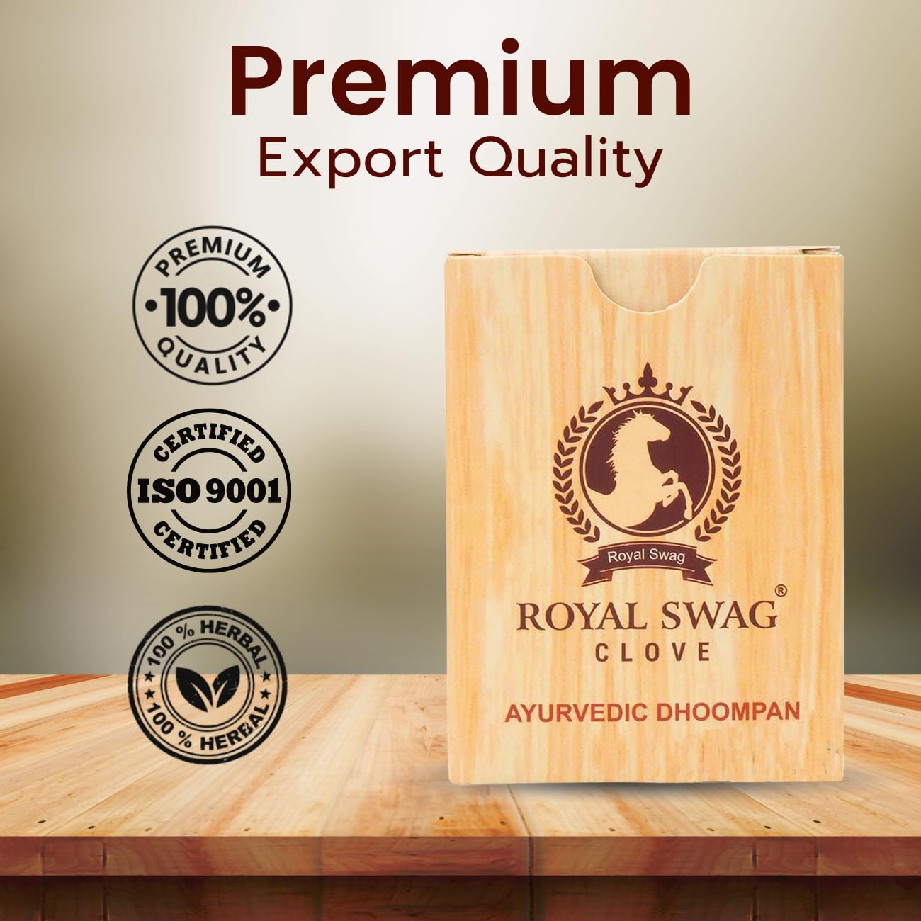 Royal Swag Herbal Bidis - Tobacco & Nicotine Free (Pack of 200 Sticks)