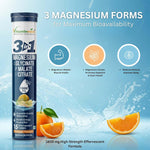 Vitaminnica Magnesium 3-in-1 Effervescent Tablets - Orange Muscle & Rest Support (4-Pack, 60 Count)