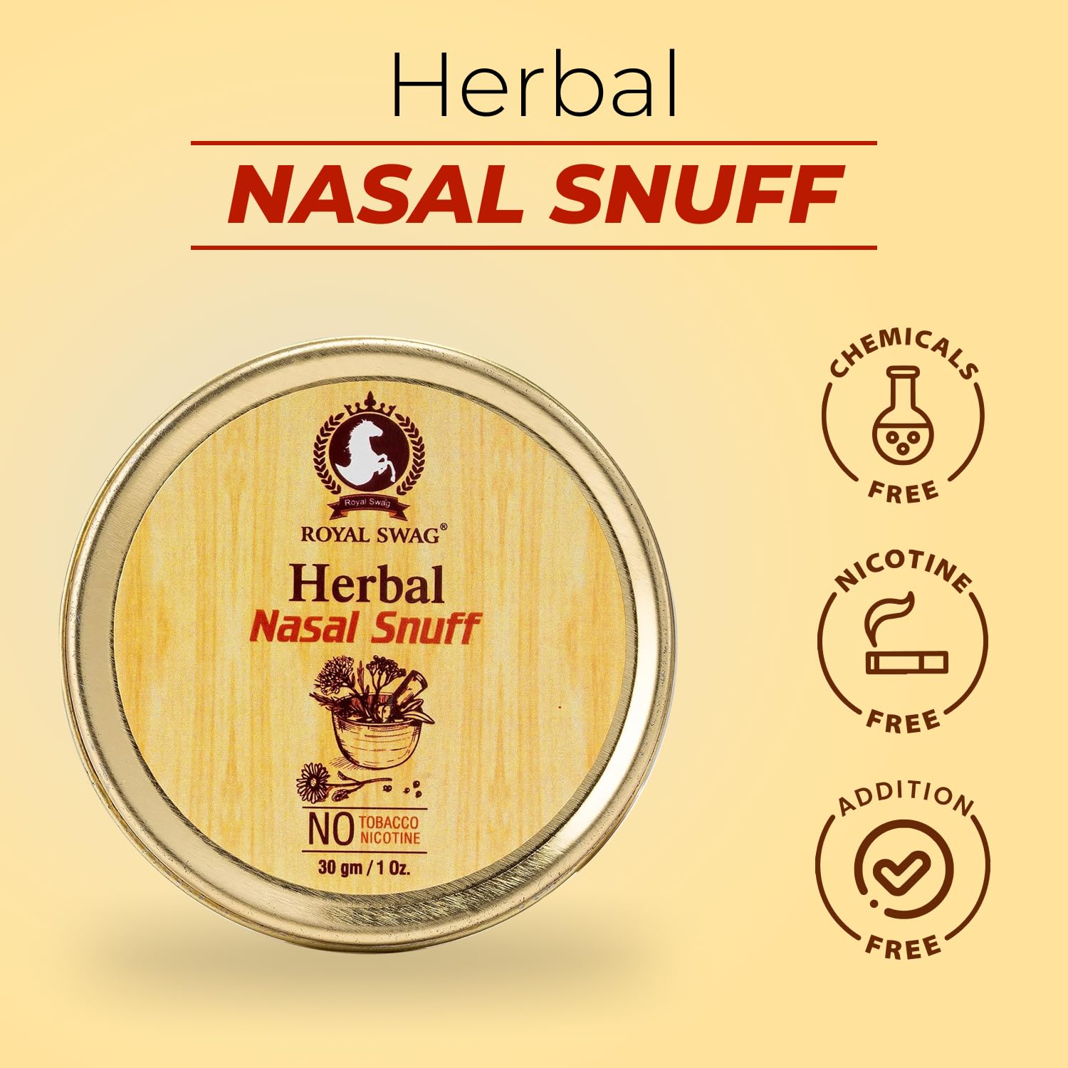 Royal Swag Herbal Nasal Snuff Powder - Tobacco & Nicotine Free (30g)