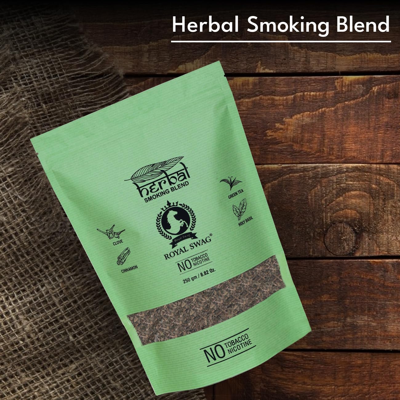 Royal Swag Herbal Smoking Mixture Cinnamon & Clove - Tobacco Free (250g / 8.8 oz)
